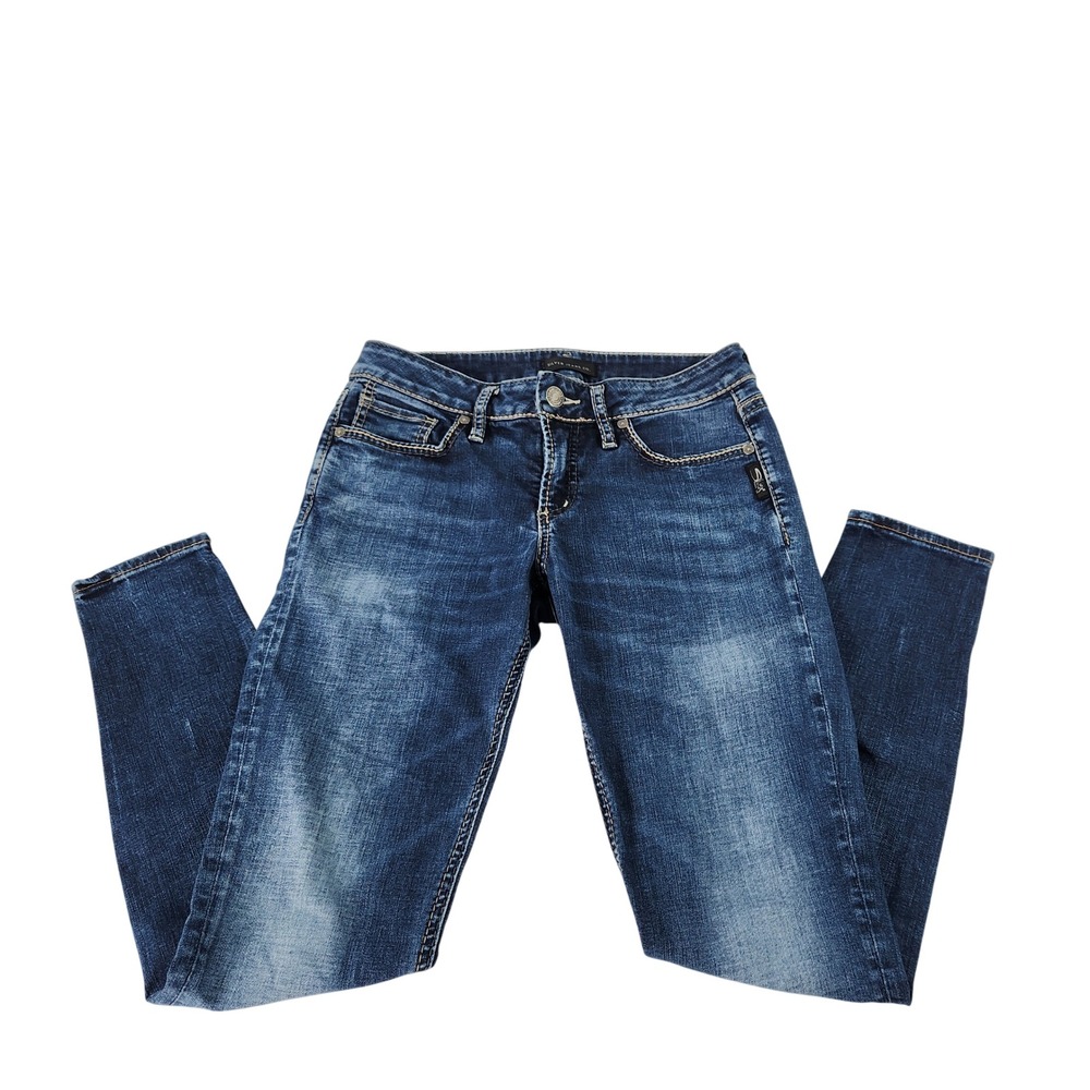 Silver Jeans Co‎ Suki Skinny Womens W28 L29 Blue Mid Wash Denim L93023SDK390